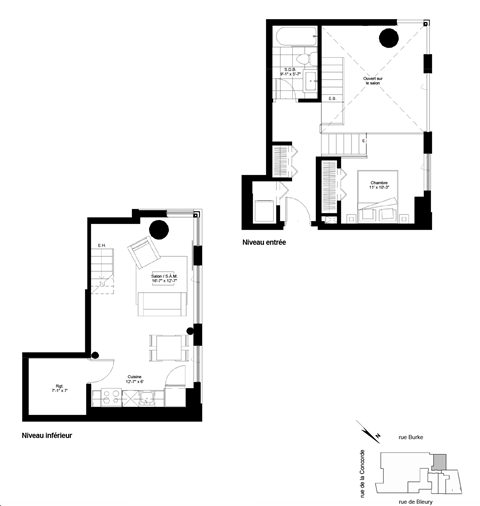 a floor plan of a house with floor plans of different floors